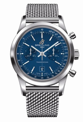 Breitling Transocean Chronograph 38 Blue / Milanese (A4131012.C862.171A)