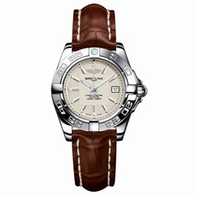 Breitling Galactic 32 Silver / Brown Alligator (A71356L2.G702.778P)