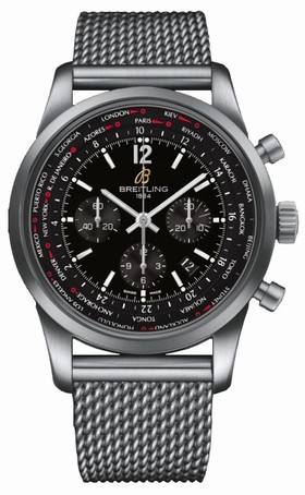 Breitling Chronograph Unitime Pilot Black / Milanese (AB0510U60.BC26.159A )