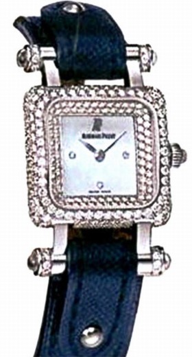 Audemars Piguet Deva Mother of Pearl Diamond Dial Blue Lizard Leather Ladies Watch 67421BCZZA020CU01