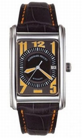 Audemars Piguet Edward Piguet Brown and Yellow Dial 18kt White Gold Brown Leather Men's Watch 15121BCOOA005CR01