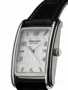 Audemars Piguet Edward Piguet Silver Dial 18kt White Gold Black Leather Men's Watch 15121BCOO0002CR01