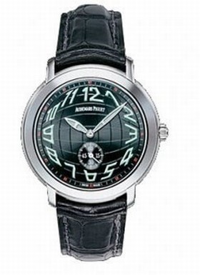 Audemars Piguet Jules Audemars Black Dial 18kt White Gold Leather Men's Watch 15056BCOOA002CR01