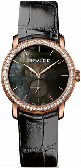Audemars Piguet Jules Audemars Black Leather Ladies Watch 77240OR.ZZ.A001CR.01