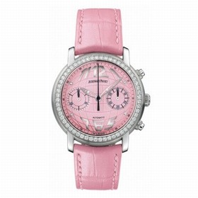 Audemars Piguet Jules Audemars Diamond Chronograph Pink Dial White Gold Ladies Watch 26012BC.ZZ.D063CR.01