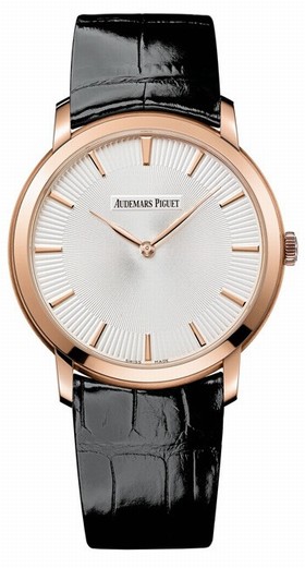 Audemars Piguet Jules Audemars Ivory Dial Black Leather Men's Watch 15180OR.OO.A102CR.01