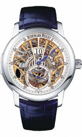 Audemars Piguet Jules Audemars Jumping Hour Skeleton Dial Men's Watch 26356PTOOD028CR01