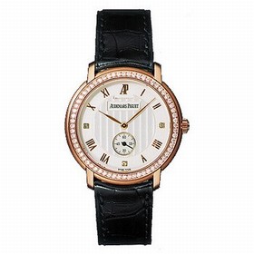 Audemars Piguet Jules Audemars White Dial 18kt Rose Gold Black Leather Men's Watch 15103ORZZA001CR01