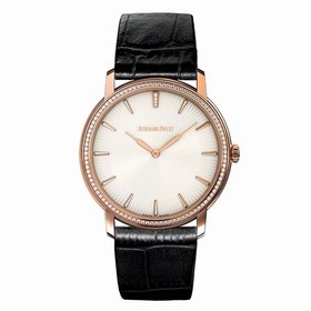 Audemars Piguet Jules Audemars White Dial Black Leather Men's Watch 15182OR.ZZ.A102CR.01