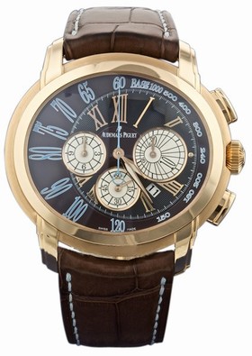 Audemars Piguet Millenary Brown Dial Leather Men's Chronograph Watch 26145OR.OO.D095CR.01