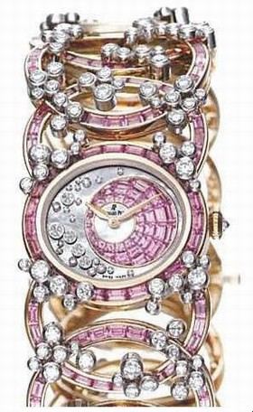 Audemars Piguet Millenary Precieuse Diamond and Pink Sapphire Rose Gold Ladies Watch 79385OR.ZF.9187RC.01
