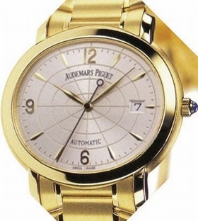 Audemars Piguet Millenary Silver Dial 18kt Yellow Gold Men's Watch 15051BA.OO.1136BA.01