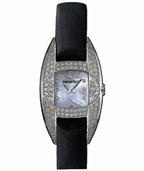 Audemars Piguet Mother of Pearl Diamond Dial 18kt White Gold Black Satin Ladies Watch 67439BCZZA004SU01