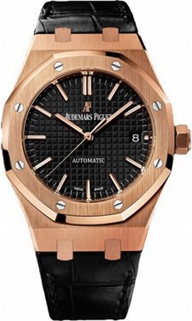 Audemars Piguet Royal Oak Automatic Black Dial 18 kt Rose Gold Men's Watch 15450OR.OO.D002CR.01