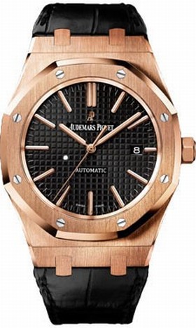 Audemars Piguet Royal Oak Automatic Black Dial Black Leather Strap Men's Watch 15400OROOD002CR01