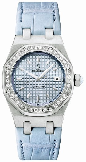 Audemars Piguet Royal Oak Automatic Diamond Light Blue Dial Stainless Steel Ladies Watch 77321ST.ZZ.D302CR.01