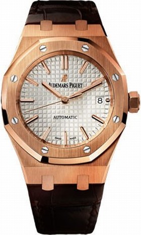 Audemars Piguet Royal Oak Automatic Silver Dial 18 kt Rose Gold Men's Watch 15450OR.OO.D088CR.01