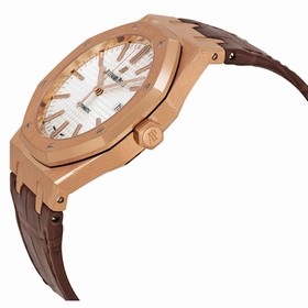 Audemars Piguet Royal Oak Automatic Silver Dial Brown Leather Strap Men's Watch 15400OROOD088CR01