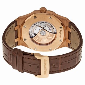 Audemars Piguet Royal Oak Automatic Silver Dial Brown Leather Strap Men's Watch 15400OROOD088CR01