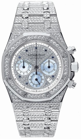 Audemars Piguet Royal Oak Chronograph Diamond Pave White Gold Men's Watch 25978BC.ZZ.1190BC.01