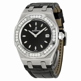 Audemars Piguet Royal Oak Diamond Black Dial Stainless Steel Ladies Watch 67601ST.ZZ.D002CR.01