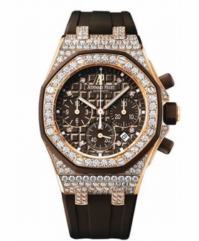 Audemars Piguet Royal Oak Diamond Chronograph 18 kt Rose Gold Ladies Watch 26092OK.ZZ.D080CA.01