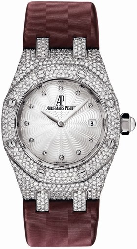 Audemars Piguet Royal Oak Diamond Mother of Pearl Dial White Gold Ladies Watch 67605BC.ZZ.D070SU.01