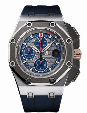 Audemars Piguet Royal Oak Offshore Anthracite Dial Blue Rubber Men's Watch 26568PMOOA021CA01