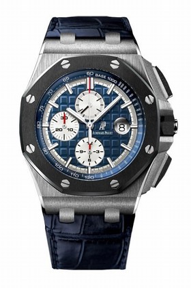 Audemars Piguet Royal Oak Offshore Chronograph Blue Dial Leather Men's Watch 26401PO.00.A018CR.01