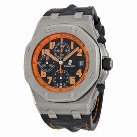 Audemars Piguet Royal Oak Offshore Volcano Chronograph Black Leather Men's Watch 26170STOOD101CR01