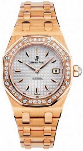 Audemars Piguet Royal Oak Silver Dial 18kt Rose Gold Ladies Watch 77321ORZZ1230OR01
