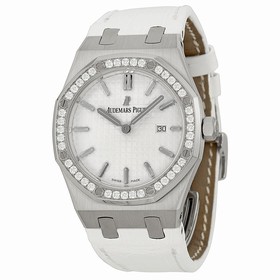 Audemars Piguet Royal Oak Silver Dial White Alligator Leather Watch 67651STZZD011CR01