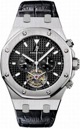 Audemars Piguet Royal Oak Tourbillion Black Dial Chronograph Men's Watch 25977ST.OO.D002CR.01