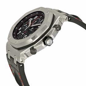 Audemars Royal Oak Offshore Black Dial Black Alligator Leather Men's Watch 26470STOOA101CR01