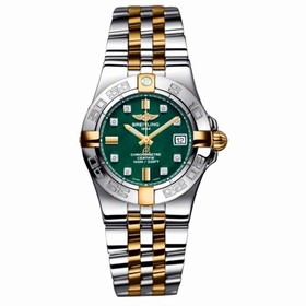 Breitling Galactic 30 Two Tone Green / Diamond / Two Tone Bracelet (B71340L2.L517.368D)