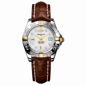 Breitling Galactic 32 Two Tone MOP / Diamond / Alligator (B71356L2.A710.778P)