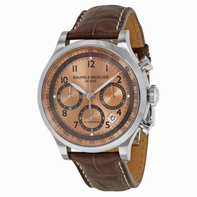 Baume and Mercier Capeland Brown Sun Satin Dial Chronograph Men's Watch 10045