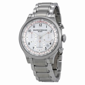 Baume and Mercier Capeland White Dial Chronograph Men's Watch 10061
