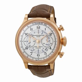 Baume and Mercier Capeland White Dial Flyback Chronograph Men's Watch 10007