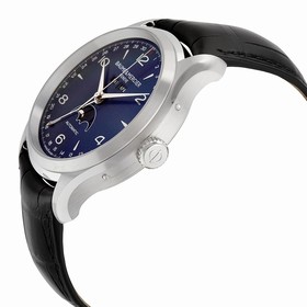 Baume and Mercier Clifton Blue Dial Moonphase Black Alligator Men's Watch 10057