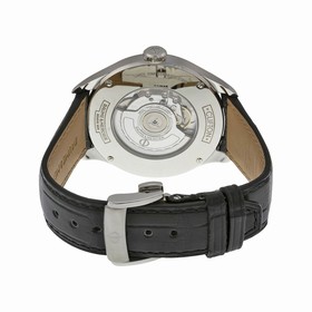 Baume and Mercier Clifton Dual Time Silver Dial Black Alligator Leather Men's Watch 10112