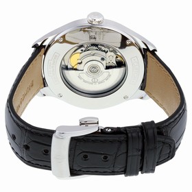 Baume And Mercier Clifton Silver Dial Black Leather Automatic Men's Watch 10052
