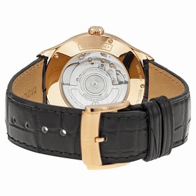 Baume and Mercier Clifton Silver Diamond Dial 18kt Rose Gold Black Alligator Leather Men's Watch 10104