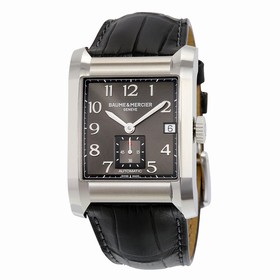 Baume and Mercier Hampton Milleis Black Dial Leather Men's Watch 10027