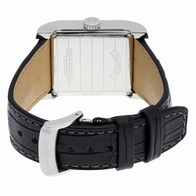 Baume and Mercier Hampton Milleis Black Dial Leather Men's Watch 10027