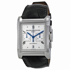 Baume and Mercier Hampton Milleis Silver Dial Alligator Leather Men's Watch 10032