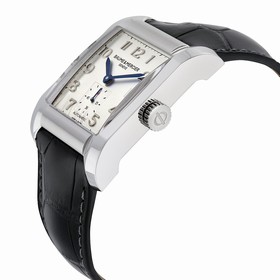 Baume and Mercier Hampton Silver Dial Black Leather Men's Watch 10026