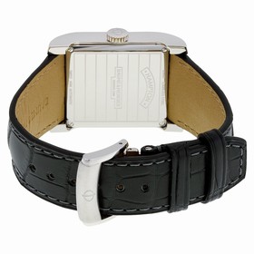 Baume and Mercier Hampton Silver Dial Black Leather Men's Watch 10026