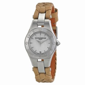 Baume and Mercier Linea Mother of Pearl Dial Beige Leather Ladies Watch 10116