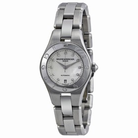Baume and Mercier Mother of Pearl Diamond Dial Steel Ladies Watch 10113